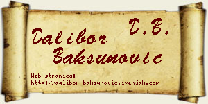 Dalibor Bakšunović vizit kartica